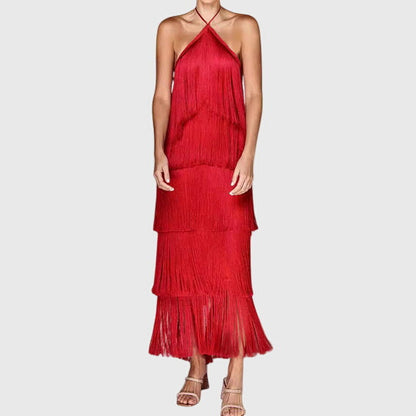 Dakota | Women’s Halter Fringe Tassel Maxi Dress