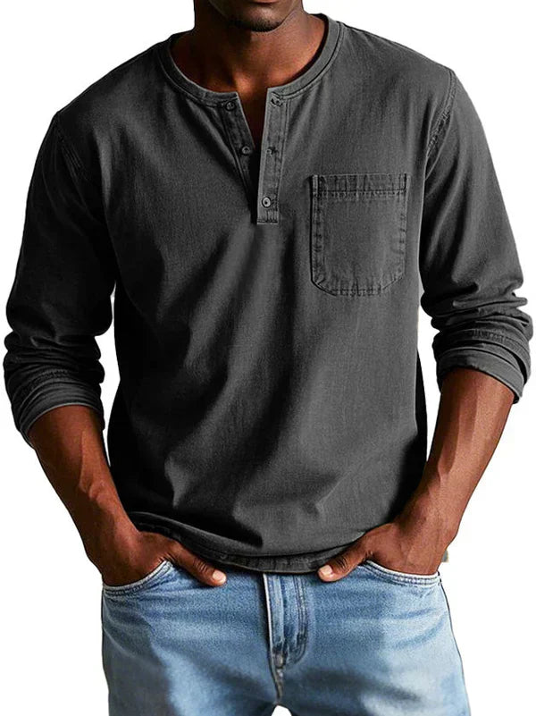 Colton | Men’s Casual Long Sleeve Henley Shirt
