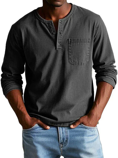 Colton | Men’s Casual Long Sleeve Henley Shirt