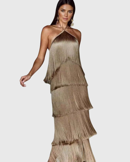 Dakota | Women’s Halter Fringe Tassel Maxi Dress