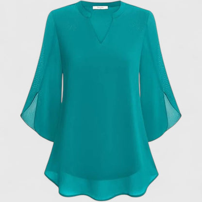 Remi | Women’s Sophisticated Chiffon V-Neck Blouse