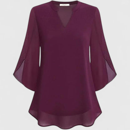 Remi | Women’s Sophisticated Chiffon V-Neck Blouse