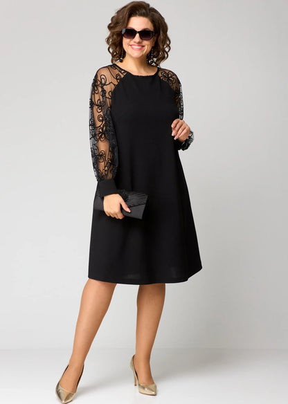 Edlyn | Women’s Elegant Lace Sleeve Midi Dress