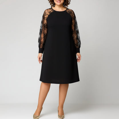 Edlyn | Women’s Elegant Lace Sleeve Midi Dress