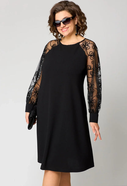 Edlyn | Women’s Elegant Lace Sleeve Midi Dress