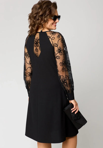 Edlyn | Women’s Elegant Lace Sleeve Midi Dress
