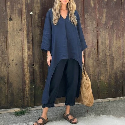 Solene | Women’s Relaxed Long Tunic and Pant Set