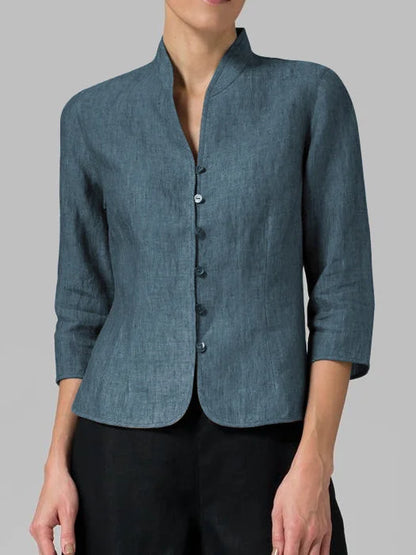 Tina | Women’s Collar Button Sleeve Blouse