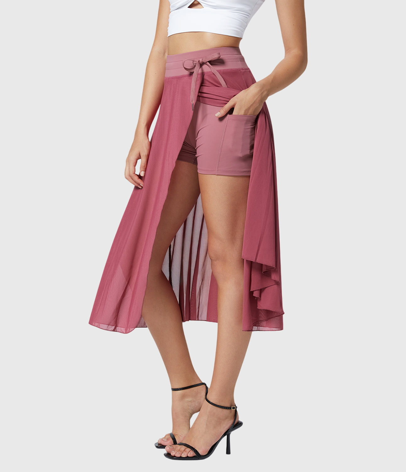 Cleo | Women’s Elegant Flowing Chiffon Midi Skirt