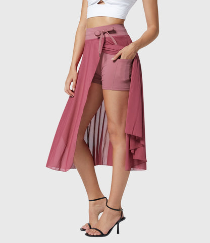 Cleo | Women’s Elegant Flowing Chiffon Midi Skirt