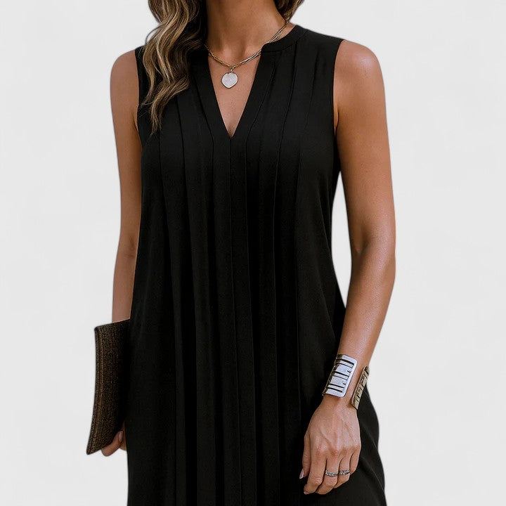 Hollis | Women’s Elegant Flattering Sleeveless V-Neck Dress