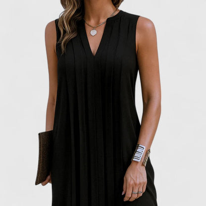Hollis | Women’s Elegant Flattering Sleeveless V-Neck Dress
