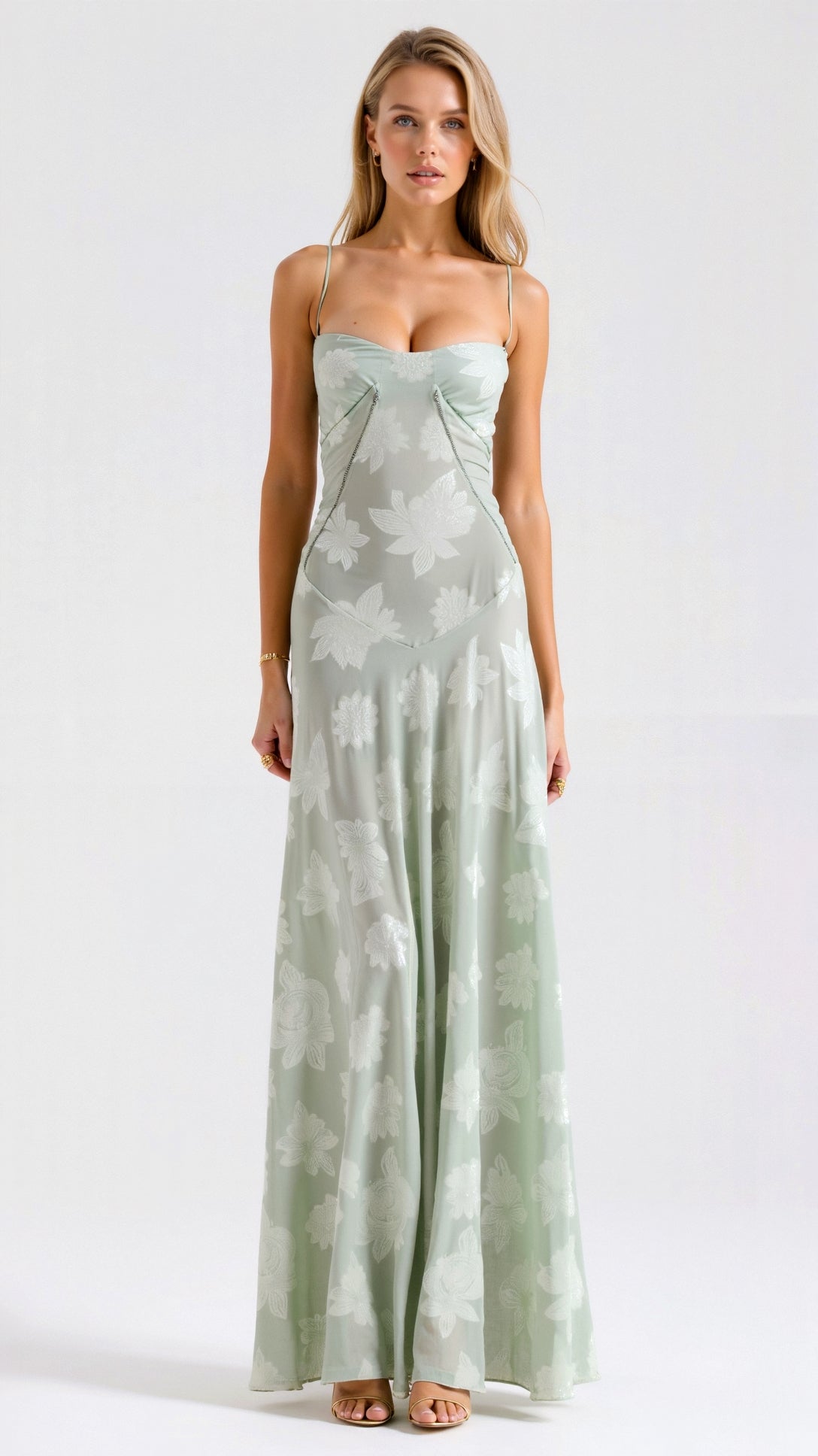 Elena | Women’s Wedding Slip Maxi Dress with Lace Detail