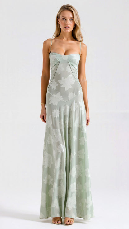 Elena | Women’s Wedding Slip Maxi Dress with Lace Detail
