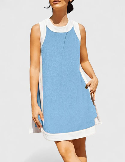 Bria | Women’s Comfortable Contrast Trim Sleeveless Summer Dress