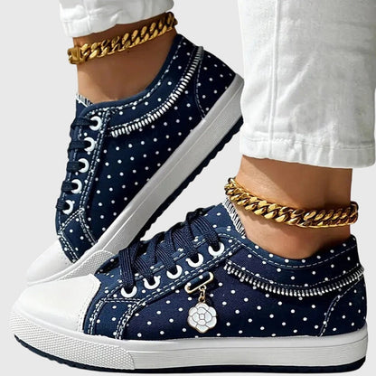 Delilah | Women’s Orthopedic Floral Denim Sneakers