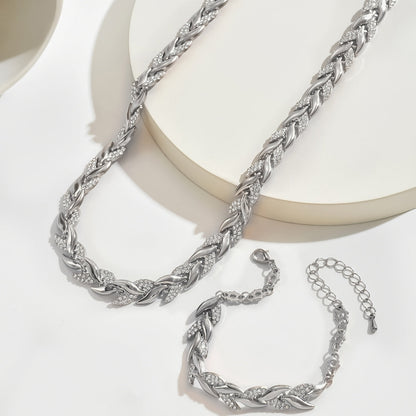 Elowen | Women’s Elegant Rhinestone Necklace Bracelet Set