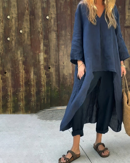 Solene | Women’s Relaxed Long Tunic and Pant Set
