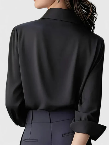 Celestine | Women’s Elegant Satin Button Up Blouse
