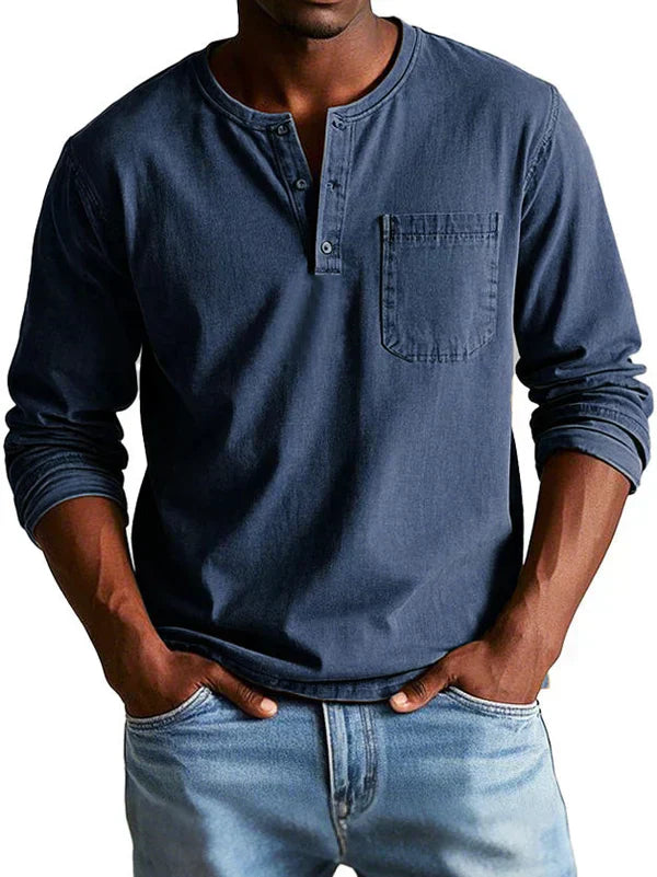 Colton | Men’s Casual Long Sleeve Henley Shirt