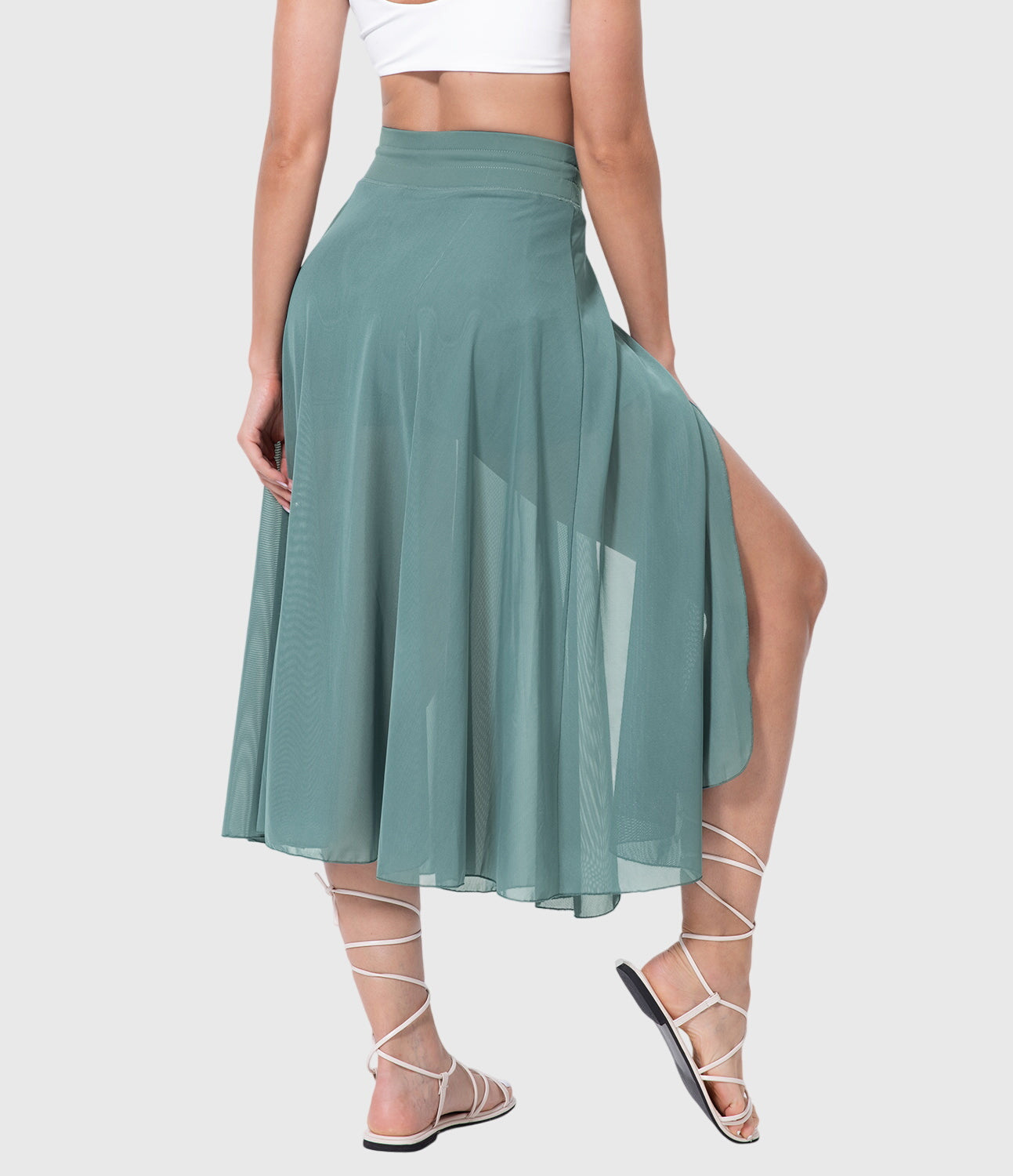 Cleo | Women’s Elegant Flowing Chiffon Midi Skirt