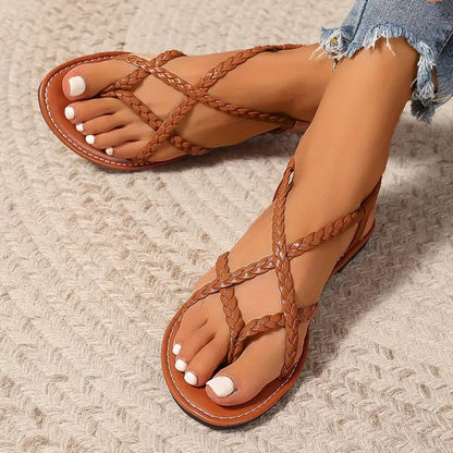 Kaia | Women’s Spring Braided Flat Sandals