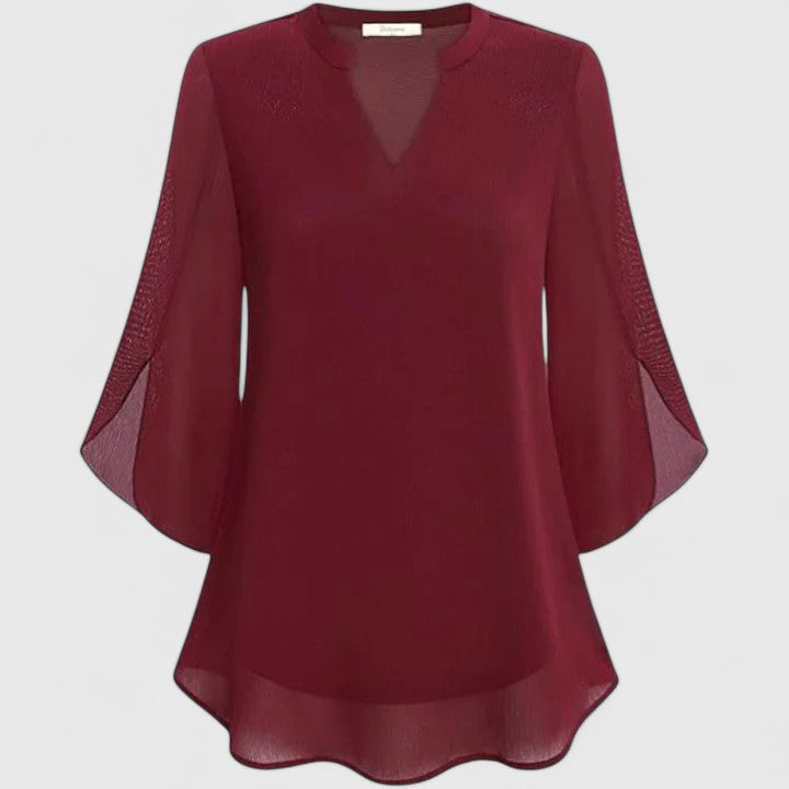 Remi | Women’s Sophisticated Chiffon V-Neck Blouse