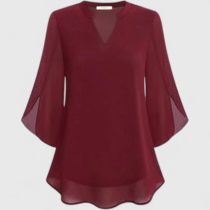 Remi | Women’s Sophisticated Chiffon V-Neck Blouse