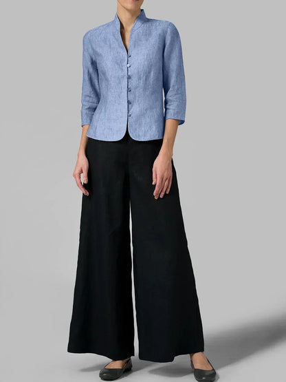 Tina | Women’s Collar Button Sleeve Blouse