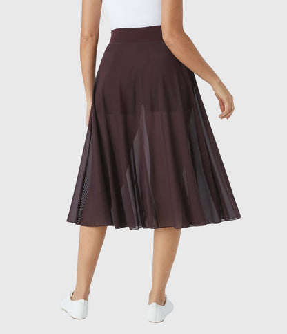 Cleo | Women’s Elegant Flowing Chiffon Midi Skirt