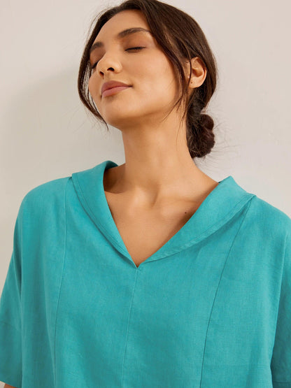 Blake | Women’s Linen V-Neck Short Sleeve Shirt