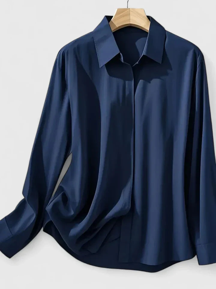 Celestine | Women’s Elegant Satin Button Up Blouse