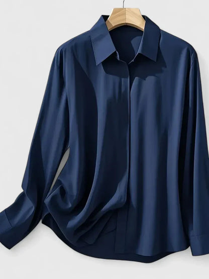 Celestine | Women’s Elegant Satin Button Up Blouse