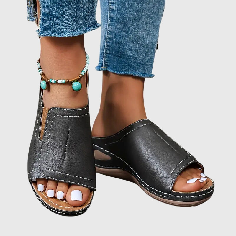 Mallie | Women’s Orthopedic Wedge Slide Sandals