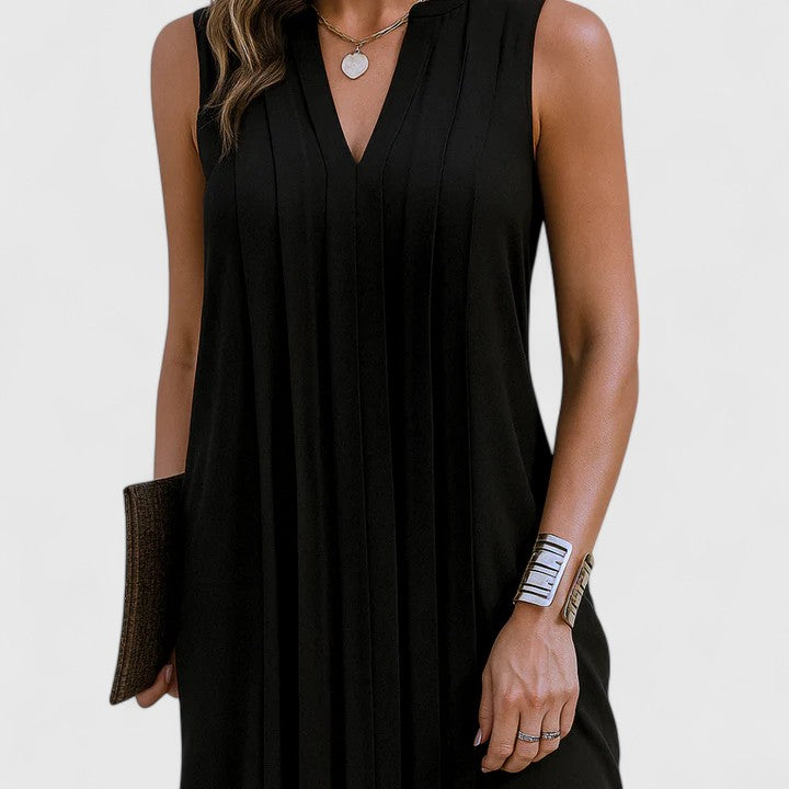Hollis | Women’s Elegant Flattering Sleeveless V-Neck Dress