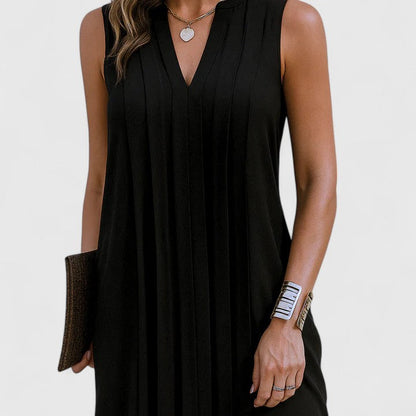 Hollis | Women’s Elegant Flattering Sleeveless V-Neck Dress