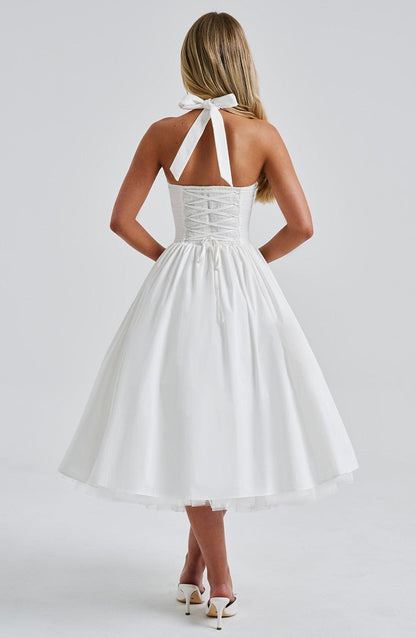 Talia | Women’s Wedding Halter Midi Dress