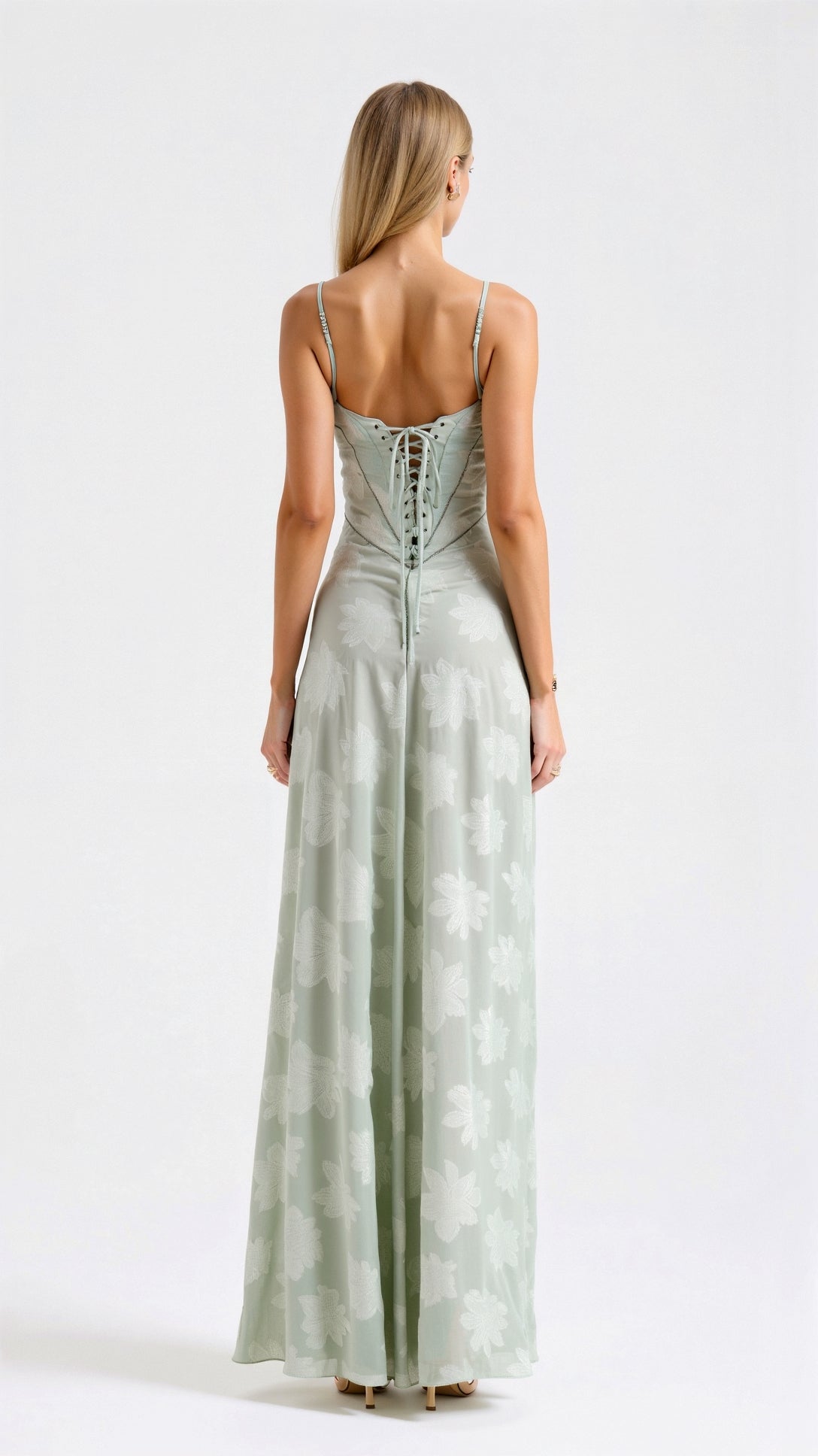 Elena | Women’s Wedding Slip Maxi Dress with Lace Detail
