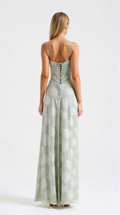 Elena | Women’s Wedding Slip Maxi Dress with Lace Detail