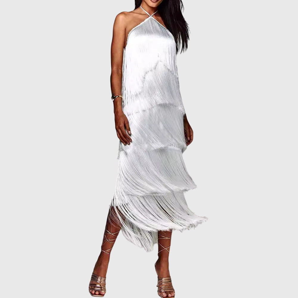 Dakota | Women’s Halter Fringe Tassel Maxi Dress