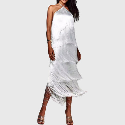 Dakota | Women’s Halter Fringe Tassel Maxi Dress