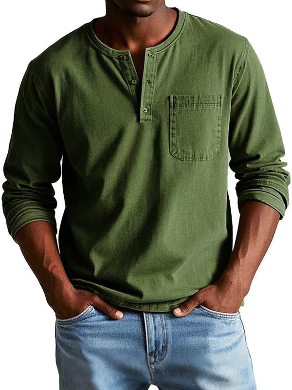 Colton | Men’s Casual Long Sleeve Henley Shirt