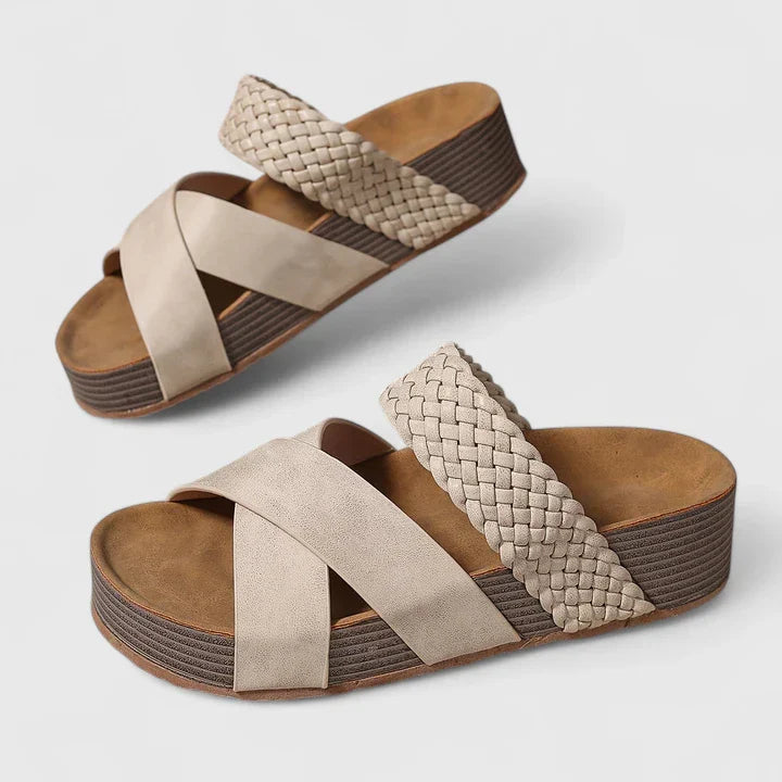 Tinsley | Women’s Orthopedic Woven Platform Slide Sandals