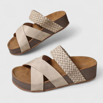 Tinsley | Women’s Orthopedic Woven Platform Slide Sandals
