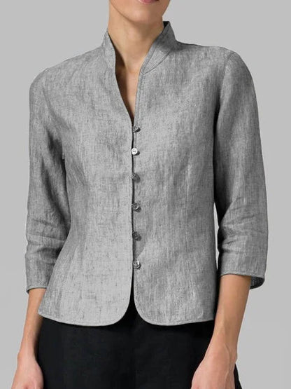 Tina | Women’s Collar Button Sleeve Blouse