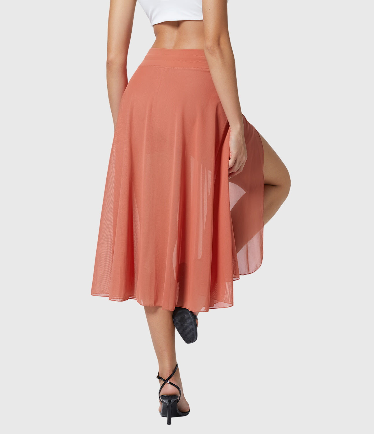 Cleo | Women’s Elegant Flowing Chiffon Midi Skirt