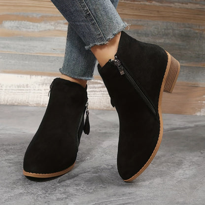 Delilah | Women’s Chic Pointed Ankle Boots with Zipper Closure