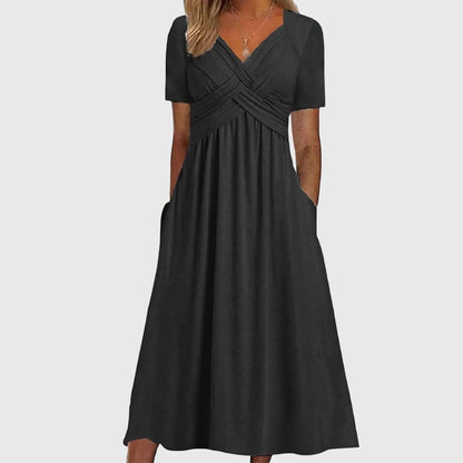 Giselle | Women’s V Neck Midi Dress
