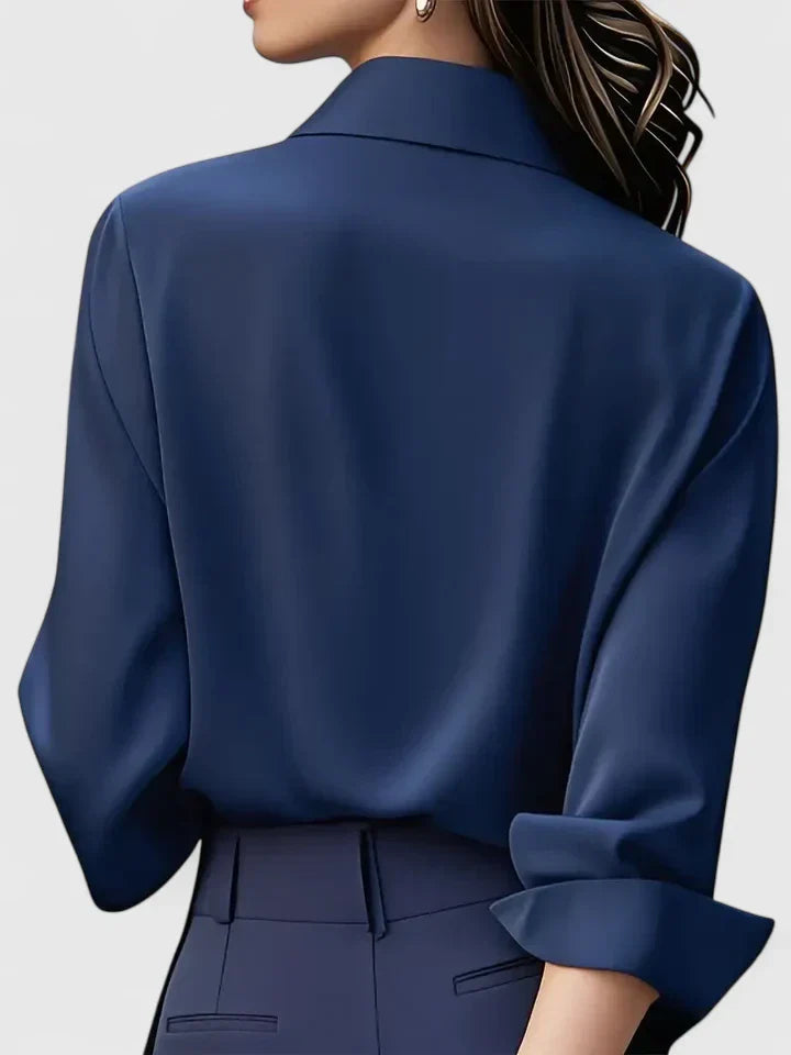 Celestine | Women’s Elegant Satin Button Up Blouse