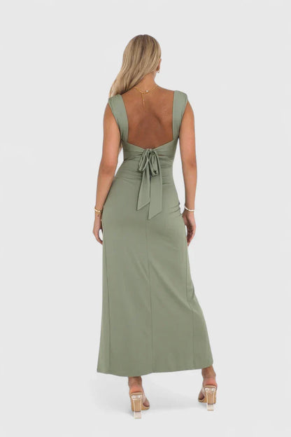Sage | Women’s Elegant Sleeveless Slit Maxi Dress